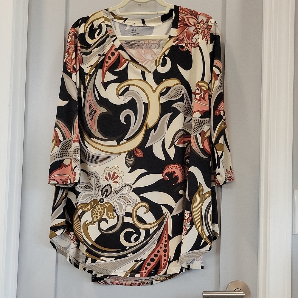 Chic Women's Multicolor Abstract Blouse